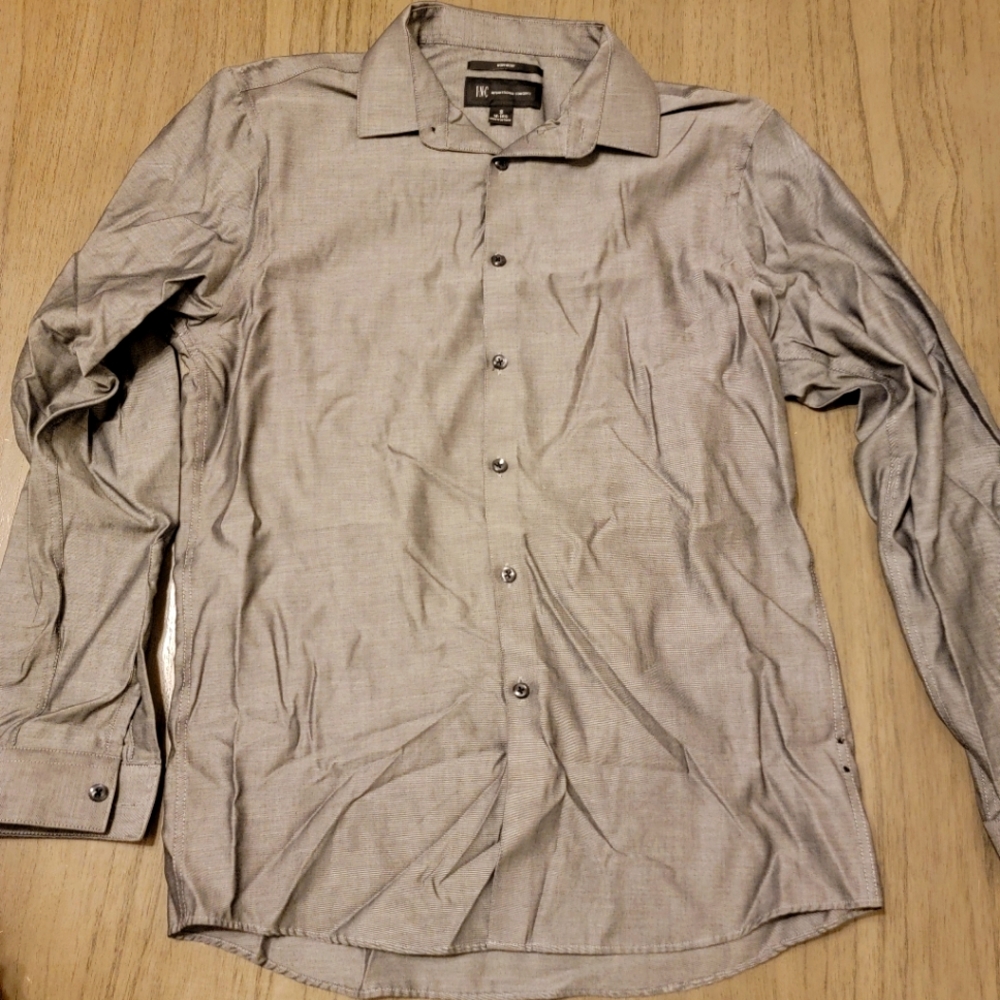 Men's Silver Button Down Shirt